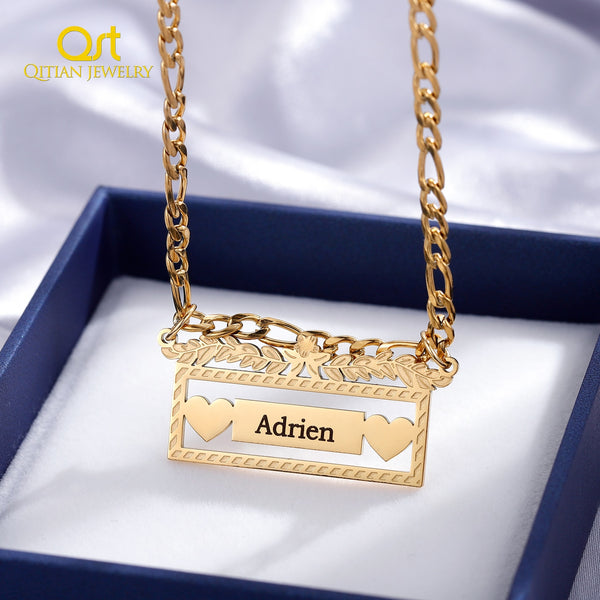 Personalized Names Custom Name Necklace Pendant in 18K Gold Plated