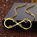 Personalized Pendant Name Necklace Infinity Women Men Gold Stainless