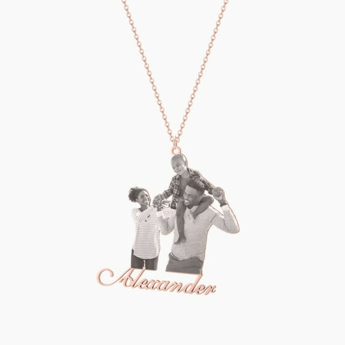 Personalized Photo Necklaces For Women Cartoon Name Pendant With Cuban