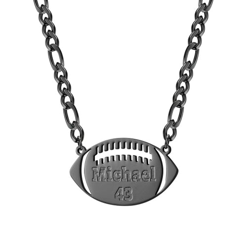 Personalized Rugby Football With Name Necklace Customized Stainless