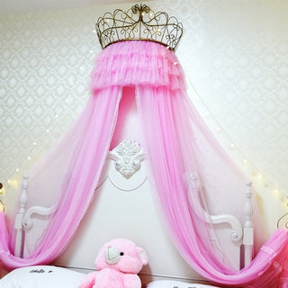 Buy beige Princess Crown Mosquito Net Bed Curtain Girl Children Room Decor