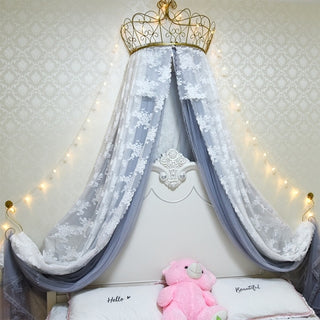 Buy gray Princess Crown Mosquito Net Bed Curtain Girl Children Room Decor