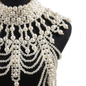 Retro advanced Pearls Crystal Body Jewelry Chain Sexyhandmade beaded