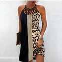 Sexy Mini Print Dress Summer Lady Fashion Casual Loose Hollow Out