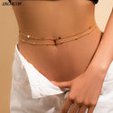 Sexy Vintage Aesthetic Belly Chain Thin Beads Link Body Chain Waist