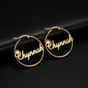 Skyrim Custom Hoop Earrings Stainless Steel Gold Color Personalized