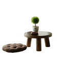 Small Japanese Coffee Table Round Legs Solid Wood Bedroom Center Table