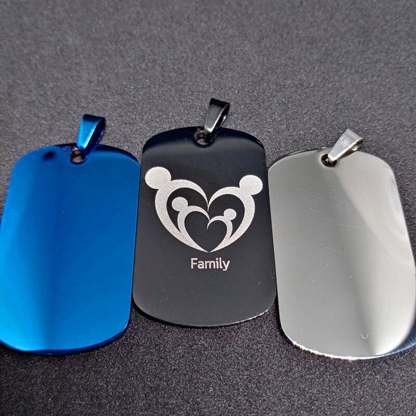 Stainless Steel Couple Heart Father Mother Family Figure Icon Pendant