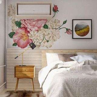 Pink Peony Flower Wall Stickers Romantic Flowers
