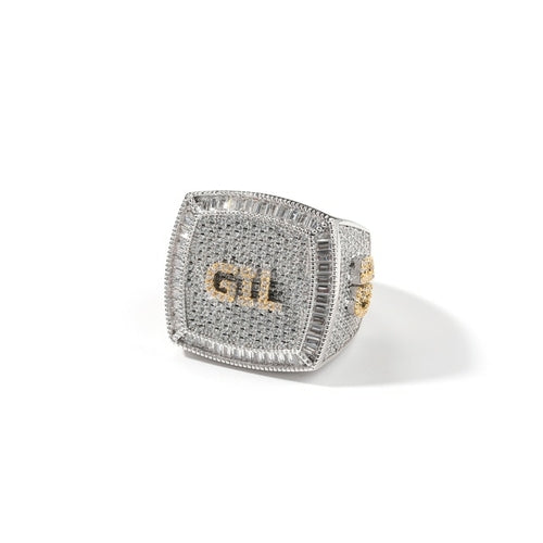 THE BLING KING Custom 1 9 Letters Ring Full Iced Out Cubic Zirconia