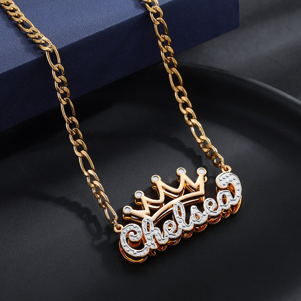 Two Color Tone Custom Name Necklace For Her Personalise Name Necklace
