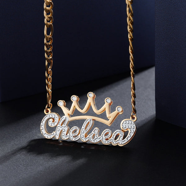Two Color Tone Custom Name Necklace For Her Personalise Name Necklace