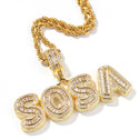 UIWN Custom Bubble Letters Necklace With Name Men's Zircon Pendant