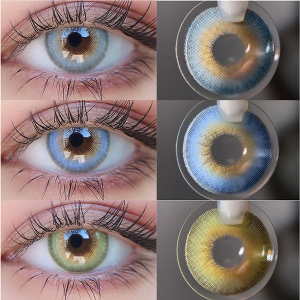 UYAAI 2Pcs Yearly Colored lenses beauty Color lens eyes Color contact