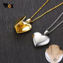 Vnox Light Heart Locket Pendants for Women Men Openable Photo Frame