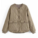Casual ArmyGreen Loose Cotton Zipper Jacket