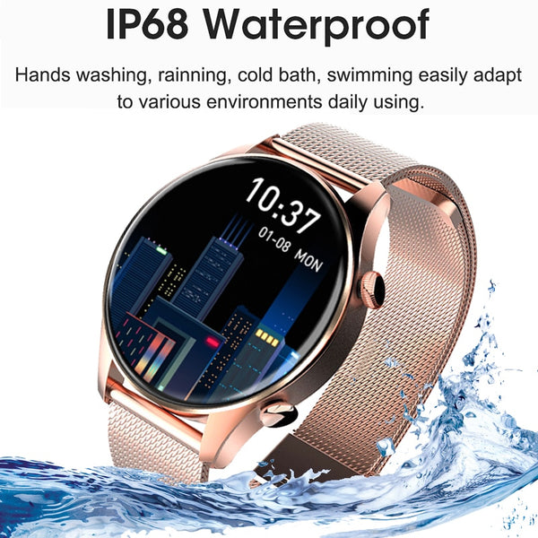 Women Smartwatch Full Touch screen Support Dial Call Heart Rate