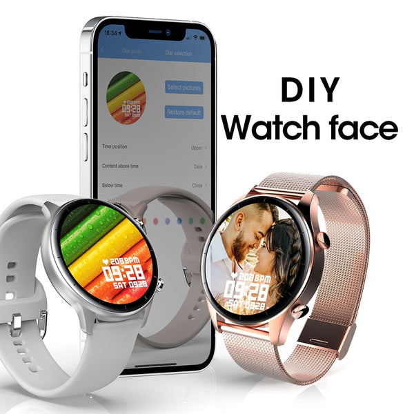 Women Smartwatch Full Touch screen Support Dial Call Heart Rate