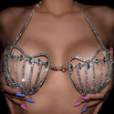 Zircon Mermaid Shell Bra Chest Chain Bikini Beach Sexy Crystal