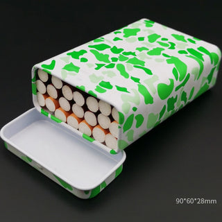 Buy style-2-green 1pc Tin Cigarettes Cases Boxes Holder Sealed Tobacco Humidor Rolling Paper Storage Box Eiffel Tower Printed Smoking Accessories