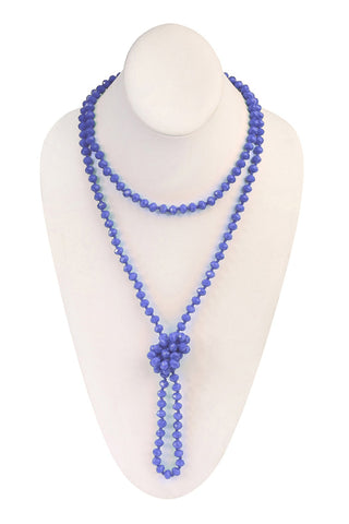Buy sapphire 8mm Longline Hand Knotted Necklace