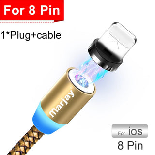 Buy gold-for-iphone Marjay Magnetic Micro USB Cable for iPhone Samsung Android Fast Charging Magnet Charger USB Type C Cable Mobile Phone Cord Wire