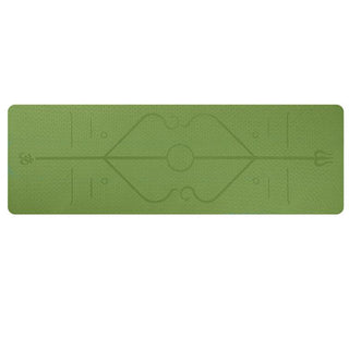 Buy green 1830*610*6mm TPE Yoga Mat With Position Line Non Slip Carpet Mat for Beginner Environmental Fitness Gymnastics Mats