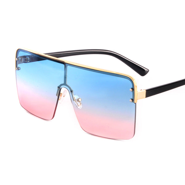 Fashion Oversized Square Sunglasses Women 2019 Brand Designer Vintage Gradient Blue Pink Sunglasses for Women Men Eyewear UV400