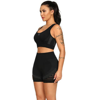 Buy black-shorts-set 2PCS Sports Suits Women Seamless Yoga Sets