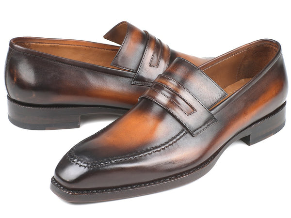 Paul Parkman Brown Burnished Goodyear Welted Loafers (ID#36LFBRW)