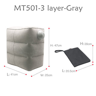 Buy mt501-3-layer-gray Inflatable Travel Foot Rest Pillow Kids Car Airplane Sleeping Bed Leg Support Office Neck Desk Pillows for Sleep on Long Flights