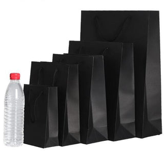 Buy black 13x6x19cm 5pcs Kraft Gift Paper Bag Custom Clothing Shopping Bag With Handle Small White Paper Bag Black Jewelry Packing Bag