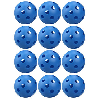 Buy blue CRESTGOLF 12pcsX90mm Pickleball Plastic Airflow Hollow Indoor Practice Training Ball Baseball Golf Ball Accessories