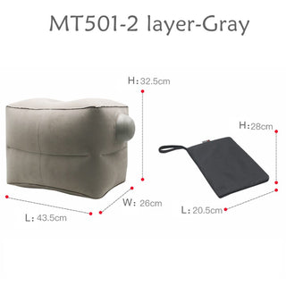 Buy mt501-2-layer-gray Inflatable Travel Foot Rest Pillow Kids Car Airplane Sleeping Bed Leg Support Office Neck Desk Pillows for Sleep on Long Flights