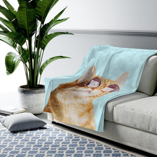 Cat Rules Velveteen Plush Blanket
