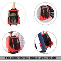 PawHut Pet Carrier Luggage Box Cat Dog Backpack Crate Rolling Wheel