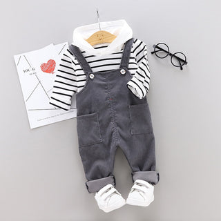 Buy gray Hooded+Pant 2pcs Outfit Suit Boys Clothing Sets