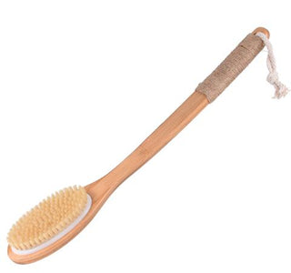 Buy style-346cm TREESMILE Exfoliating Wooden Body Massage Shower Brush Natural Bristle Bath Brush SPA Woman Man Skin Care Dry Body Brush D40