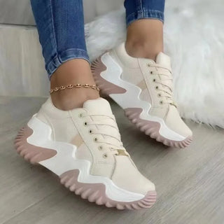 2023 Platform Casual Sport Shoes Women's Plus Size 43 Lace Up Chunky Sneakers Wedge Non Slip Woman Vulcanize Shoes Zapatos Mujer