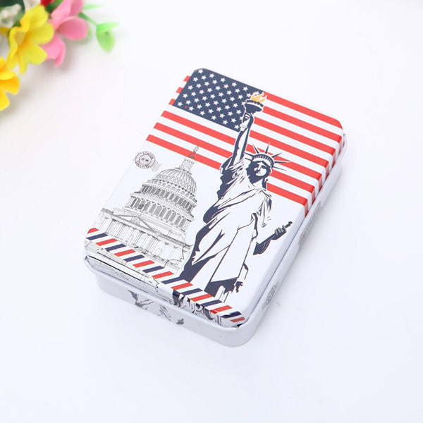 1pc Tin Cigarettes Cases Boxes Holder Sealed Tobacco Humidor Rolling Paper Storage Box Eiffel Tower Printed Smoking Accessories