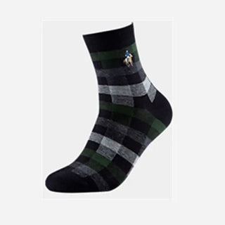 Buy black-5-pairs 5 Pairs Strip Fashion Autumn Winter New Men Socks Men&#39;s British Style Combed Cotton Male Socks Gift for Husband Father