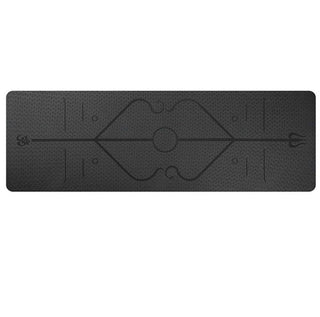 Buy black 1830*610*6mm TPE Yoga Mat With Position Line Non Slip Carpet Mat for Beginner Environmental Fitness Gymnastics Mats