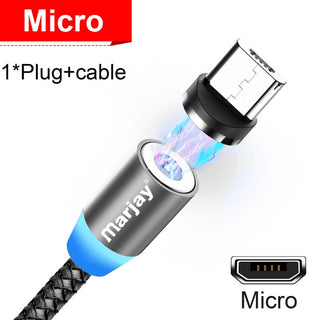Buy gray-for-micro Marjay Magnetic Micro USB Cable for iPhone Samsung Android Fast Charging Magnet Charger USB Type C Cable Mobile Phone Cord Wire
