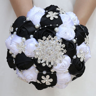 Buy 18cm-black-white Rhinestone Bridal Bouquets