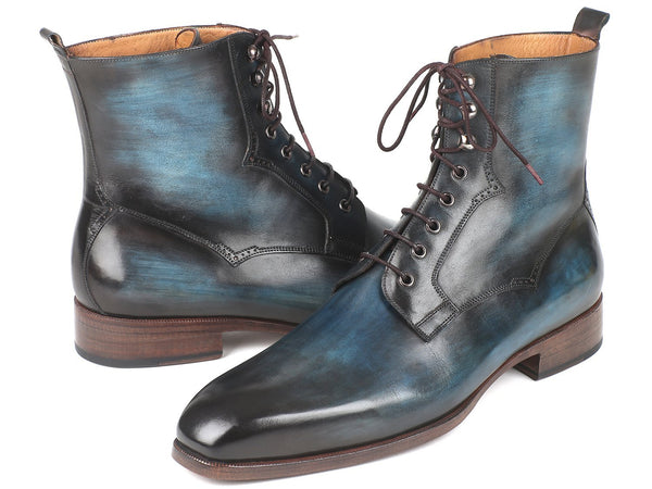 Paul Parkman Men's Blue & Brown Leather Boots