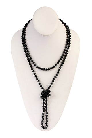 Buy black 8mm Longline Hand Knotted Necklace