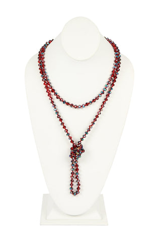 Buy red-multi 8mm Longline Hand Knotted Necklace