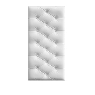 Buy white 3D Faux Leather PE Foam Wall Sticker