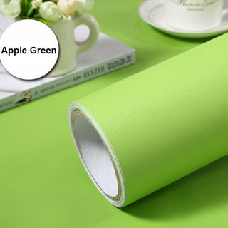 Buy apple-green Matte Vinyl Wallpaper Self Adhesive