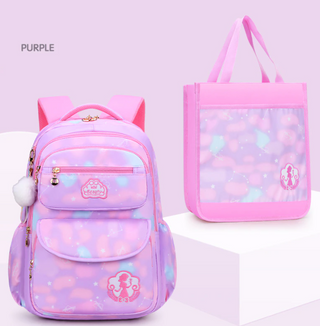 Buy purple-small-bookbag-and-handbag 2 Size Cute Girls School Bags with Handbag